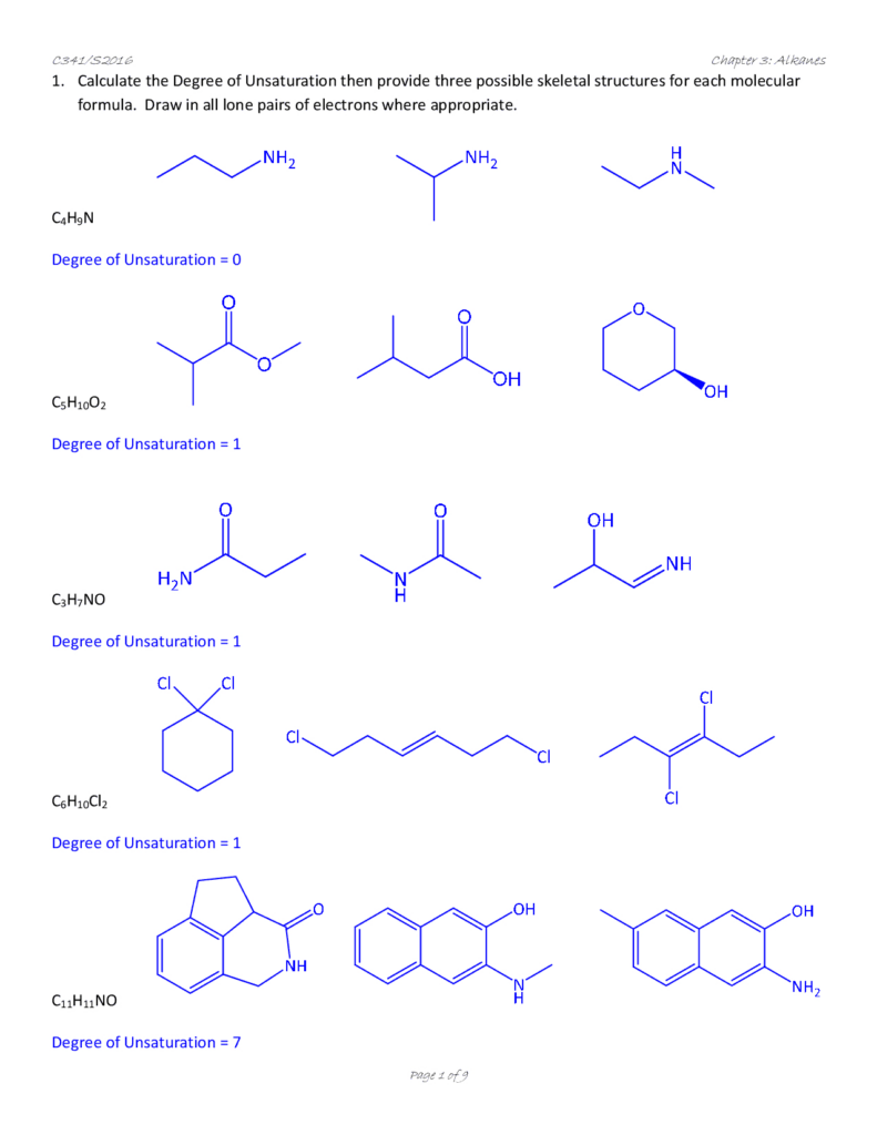 Organic Chemistry 1 Isomers Worksheet Answers Docsity Db excel