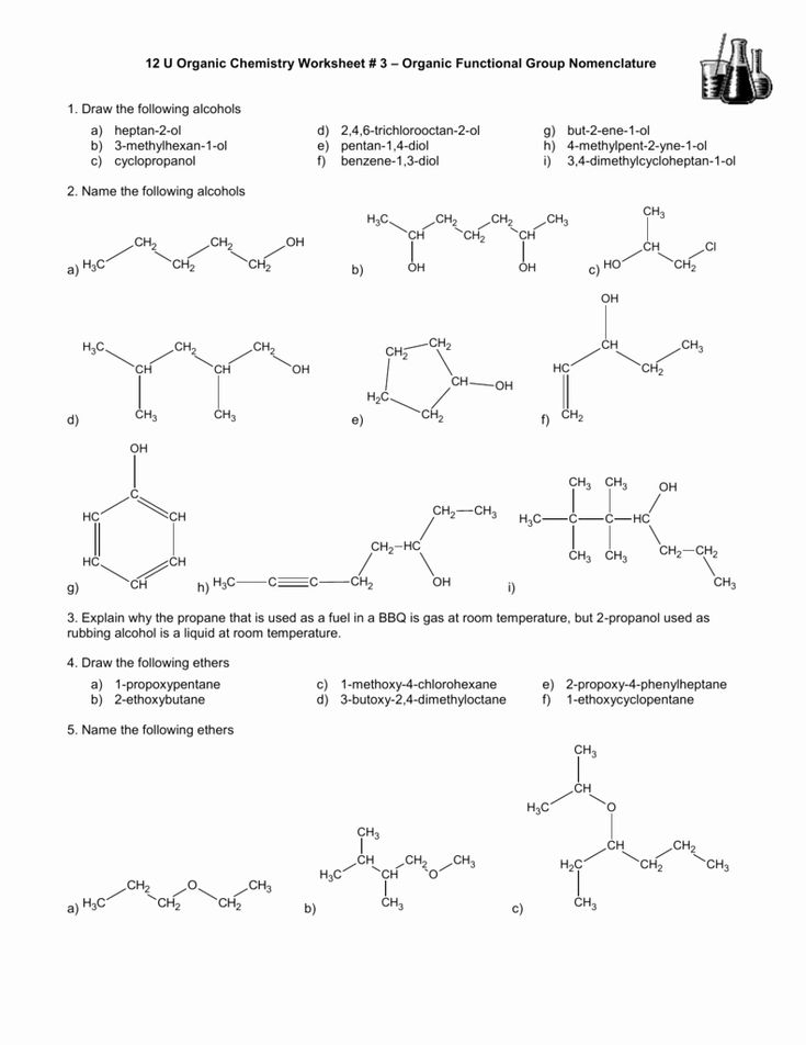 Organic Chemistry Worksheet With Answers Beautiful Functional Group 