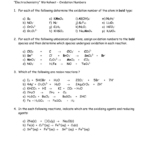 Oxidation Reduction Reactions Worksheet Answers Worksheet List