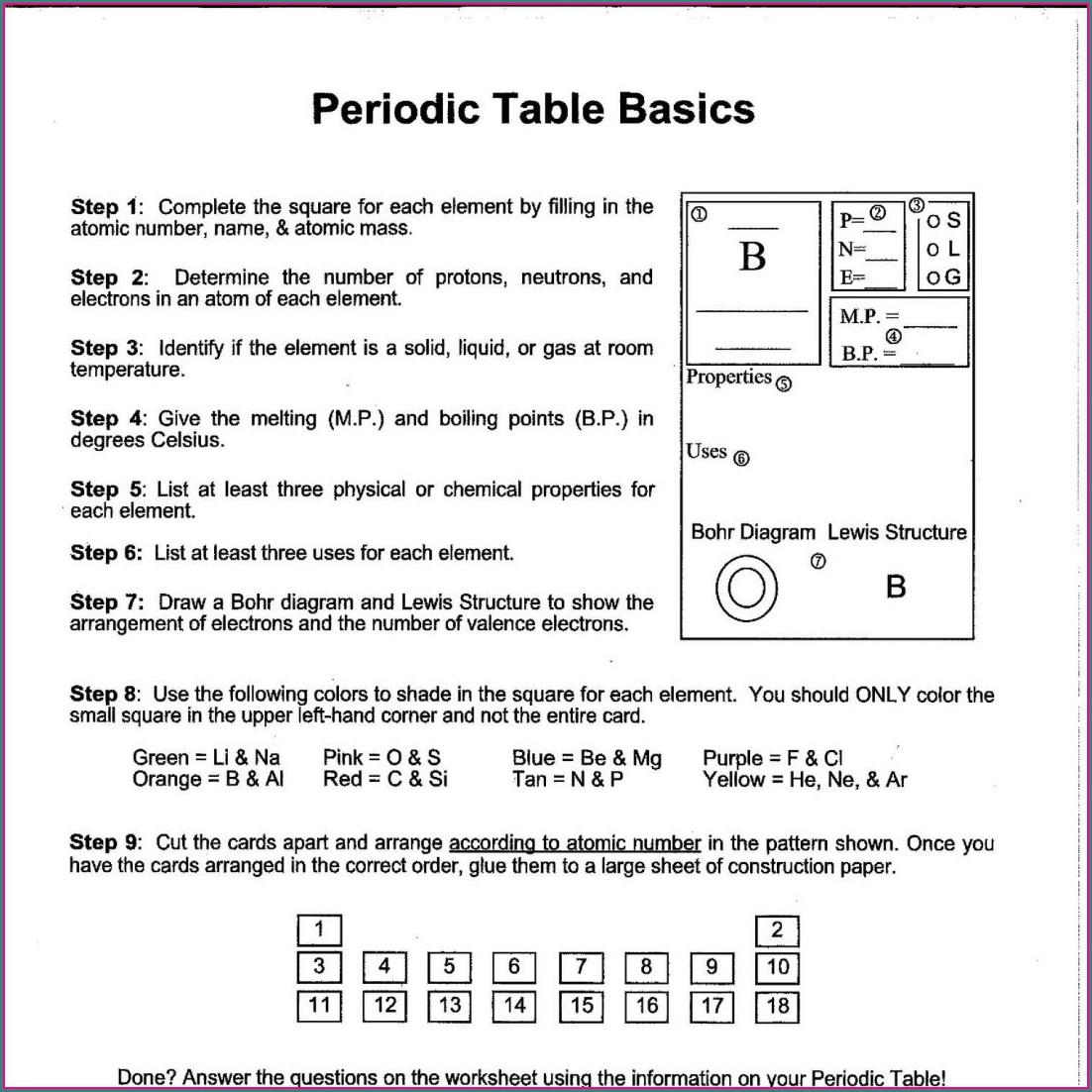 Periodic Table Worksheet Instructional Fair Chemistry If8766 