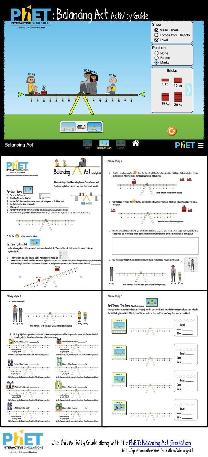 PhET Balancing Act Activity Guide Distance Learning Science 