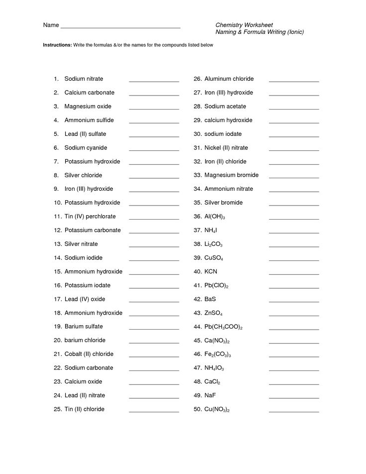 Pin By Travis Palmer On Chemistry Chemistry Worksheets Naming