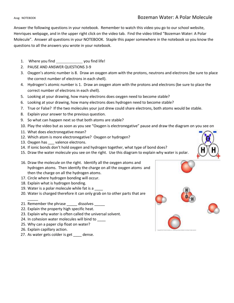 Polar And Nonpolar Bonds And Molecules Worksheet Answers