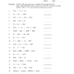 Predicting Products For Single Replacement Reactions Worksheet 1 Answers