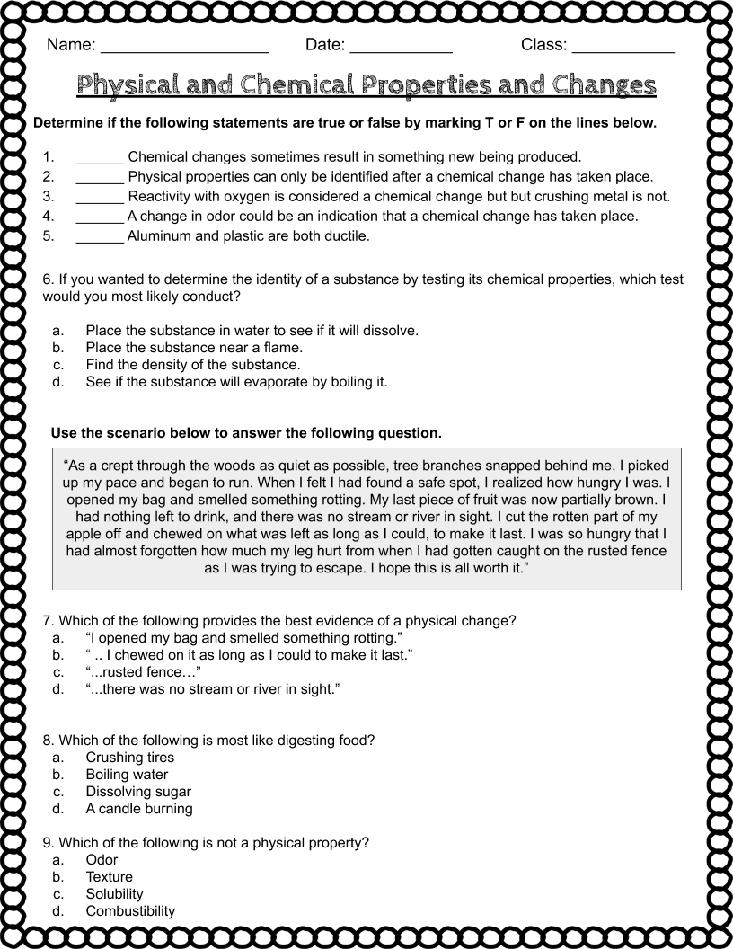 Properties Of Water Worksheet Answer Key Chemistry Worksheetpedia