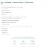 Quiz Worksheet Organic Chemistry Carbon Based Life Study