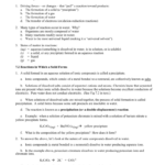 Reactions In Aqueous Solution Worksheet Answers Worksheet
