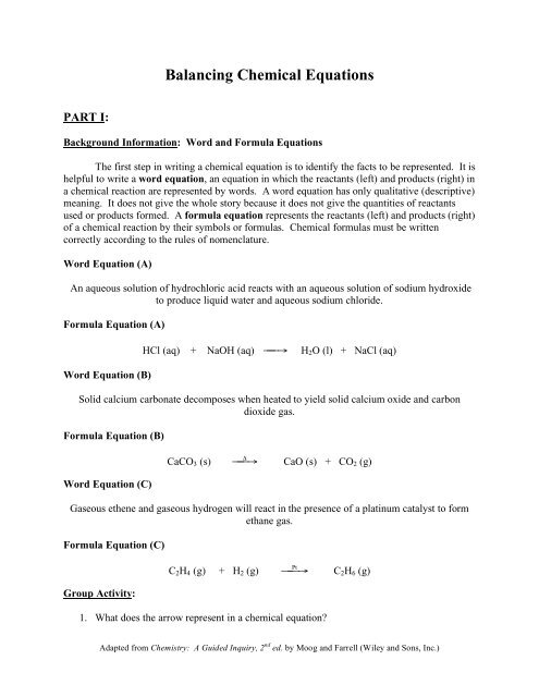 Skills Worksheet Concept Review Section Balancing Chemical Equations