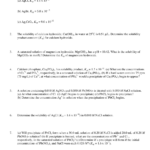 Solubility And Complex Equilibria Worksheet With Answer Key Chemistry