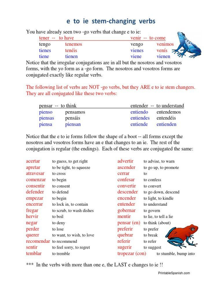 Stem Changing Verbs Worksheet Answers Worksheet