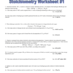 Stoichiometry Worksheet 1