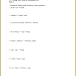 Translating Word Equations Chemistry Worksheet Unit 4 Worksheet