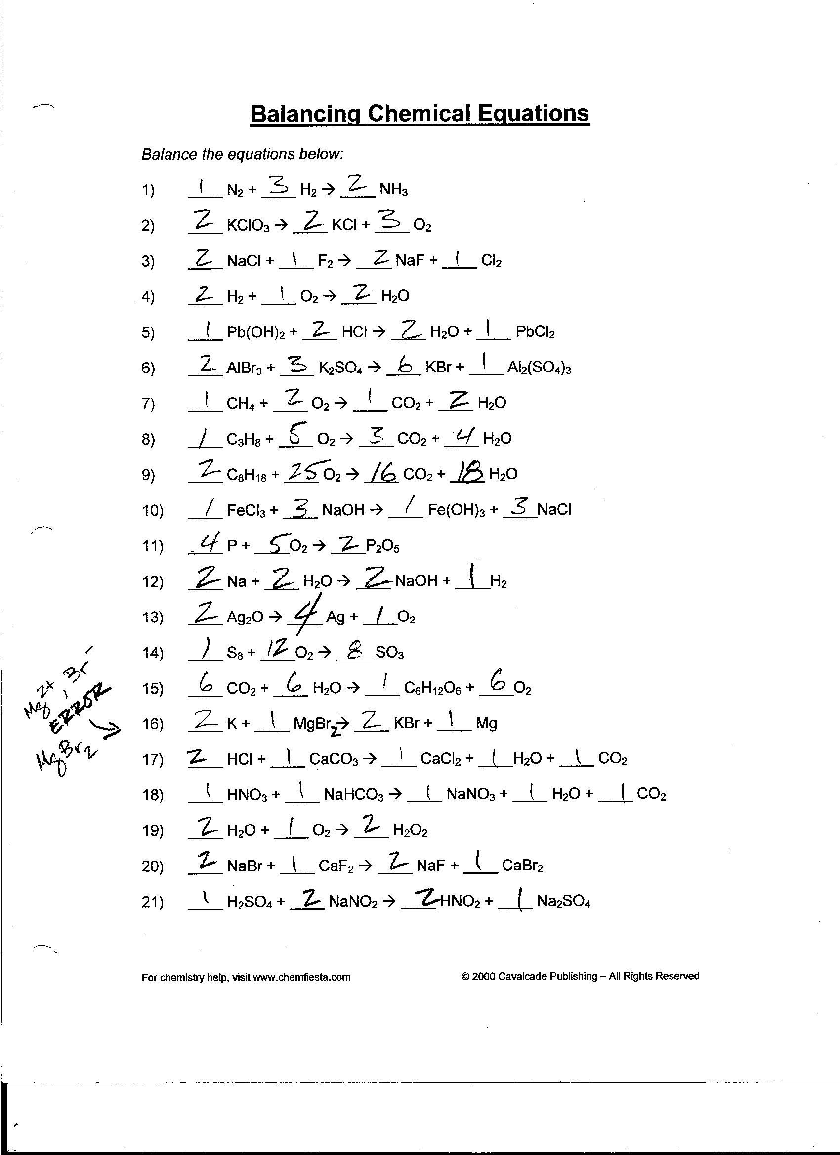 Types Of Chemical Reactions Pogil Doc Answers Chem 115 POGIL 