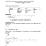 Waves Worksheet 1 Answers Wave Speed Worksheet 1 Pdf Hertz In 2021