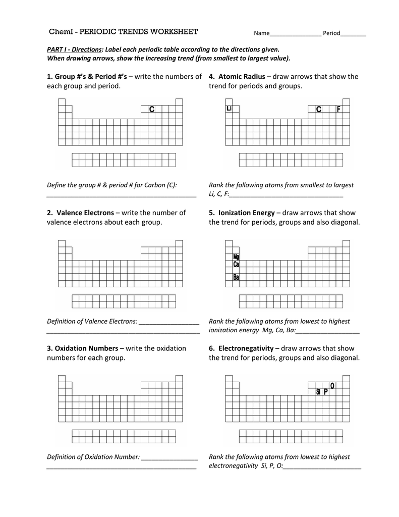 Worksheet Periodic Table Trends Answer Key 4 14 Brokeasshome