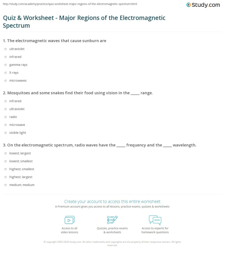 Worksheet Waves And Electromagnetic Spectrum Worksheet Answers Grass 