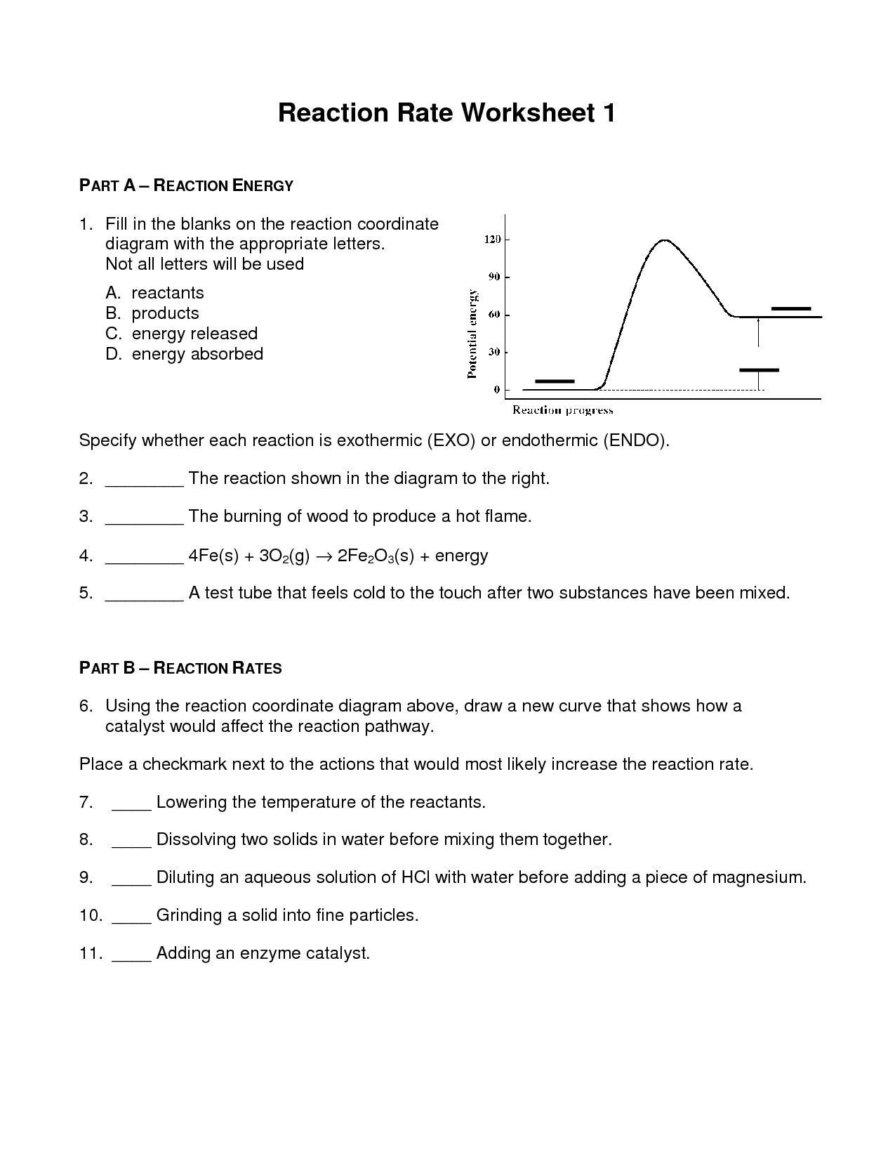 13 Worksheet Reaction Rates Answer Worksheeto