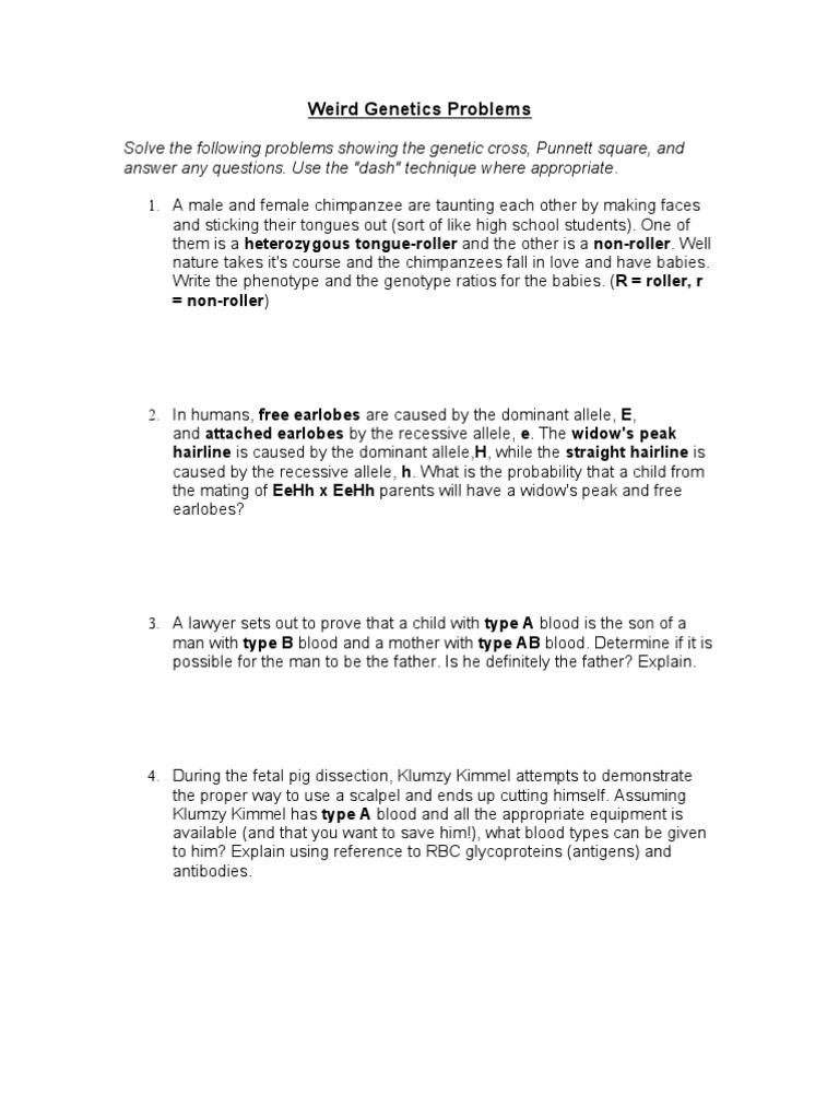 30 Genetics Problems Worksheet Answers Education Template