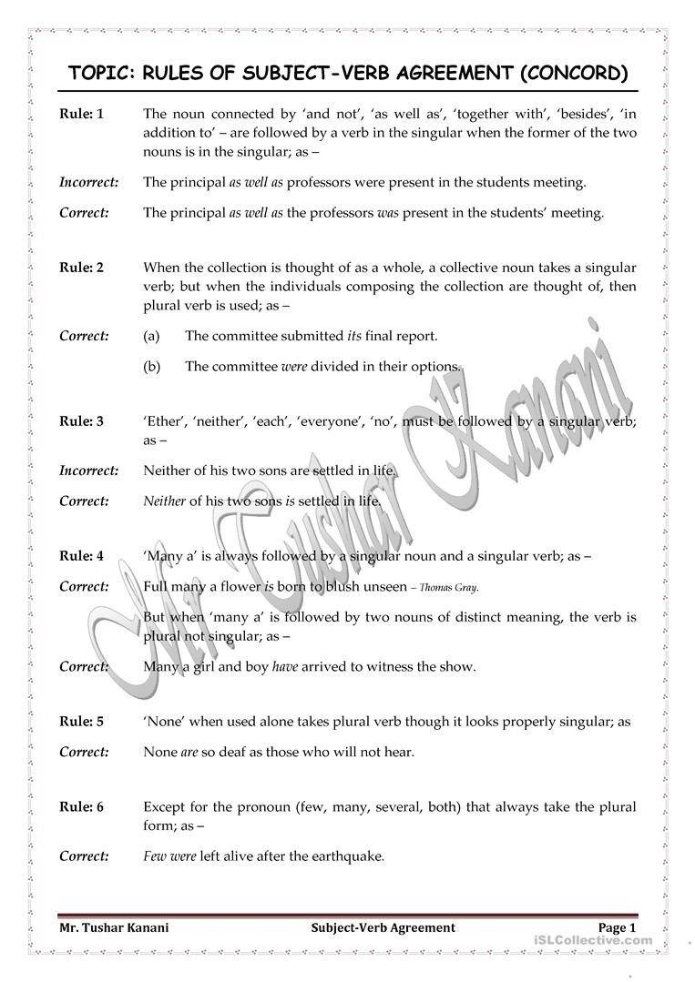 30 Pronoun Verb Agreement Worksheet Education Template