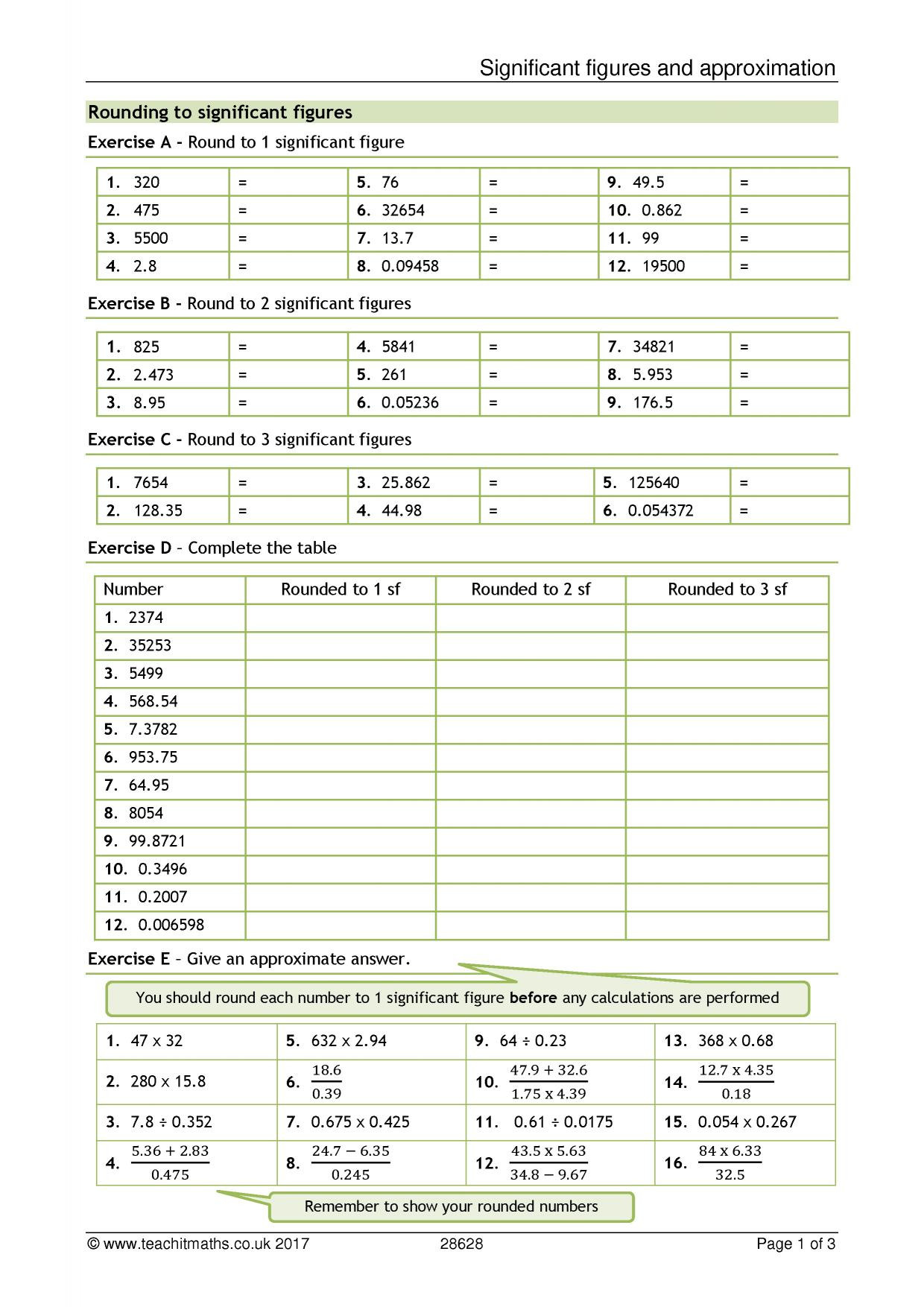 30 Significant Figures Worksheet With Answers Education Template