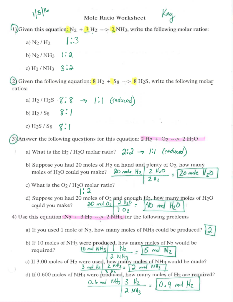 41 The Mole And Avogadro s Number Worksheet Answers Worksheet Information