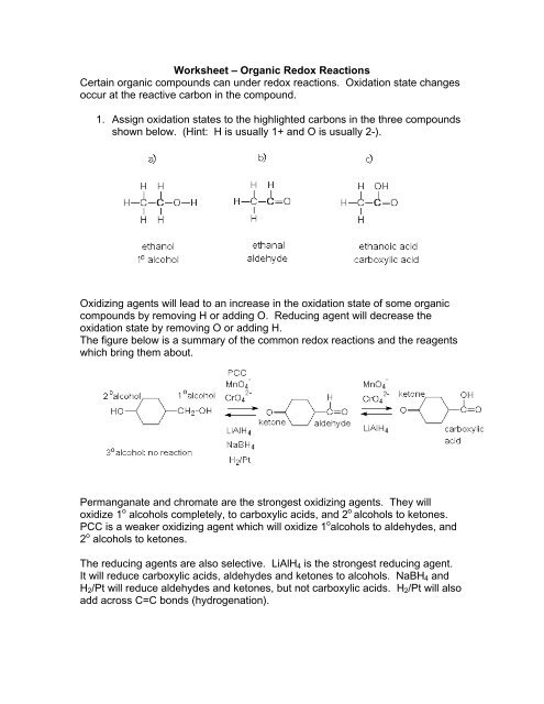 41 Worksheet 7 Oxidation Reduction Reactions Answers Combining Like 