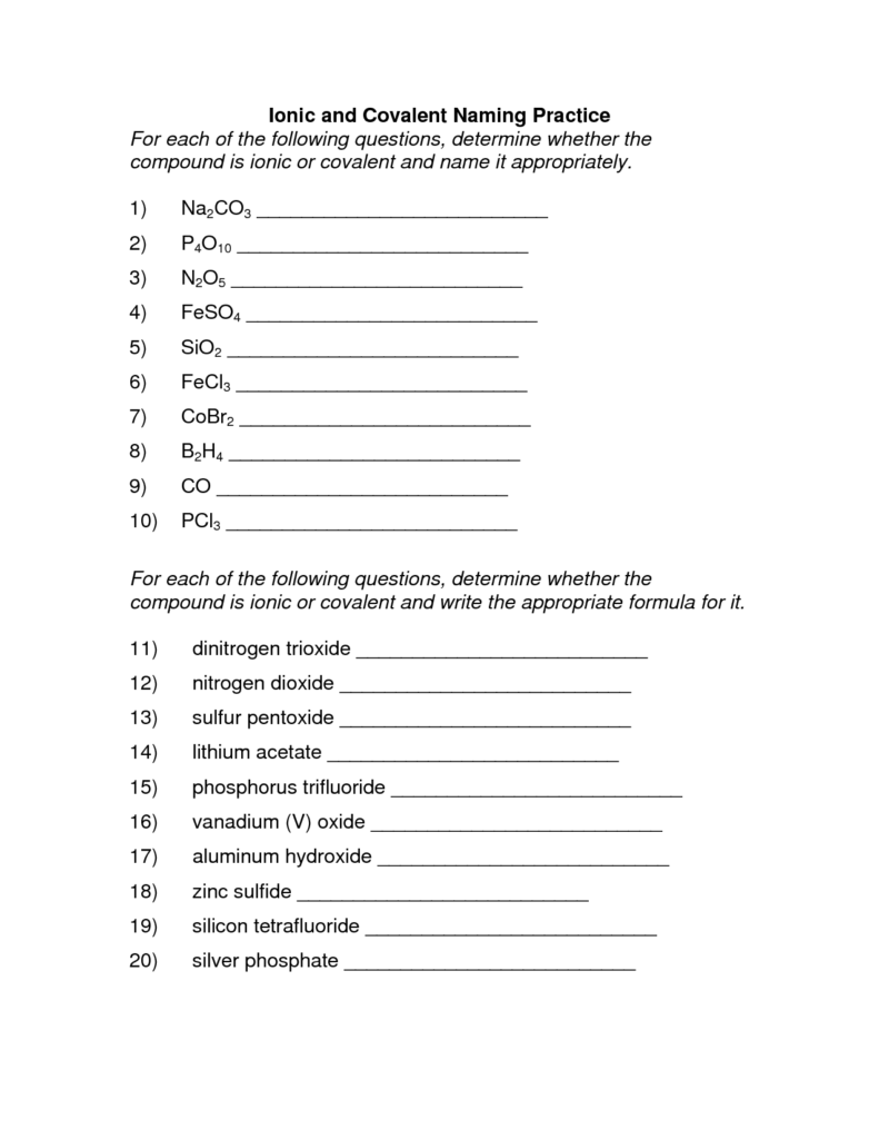Acids And Bases Nomenclature Worksheet Worksheet