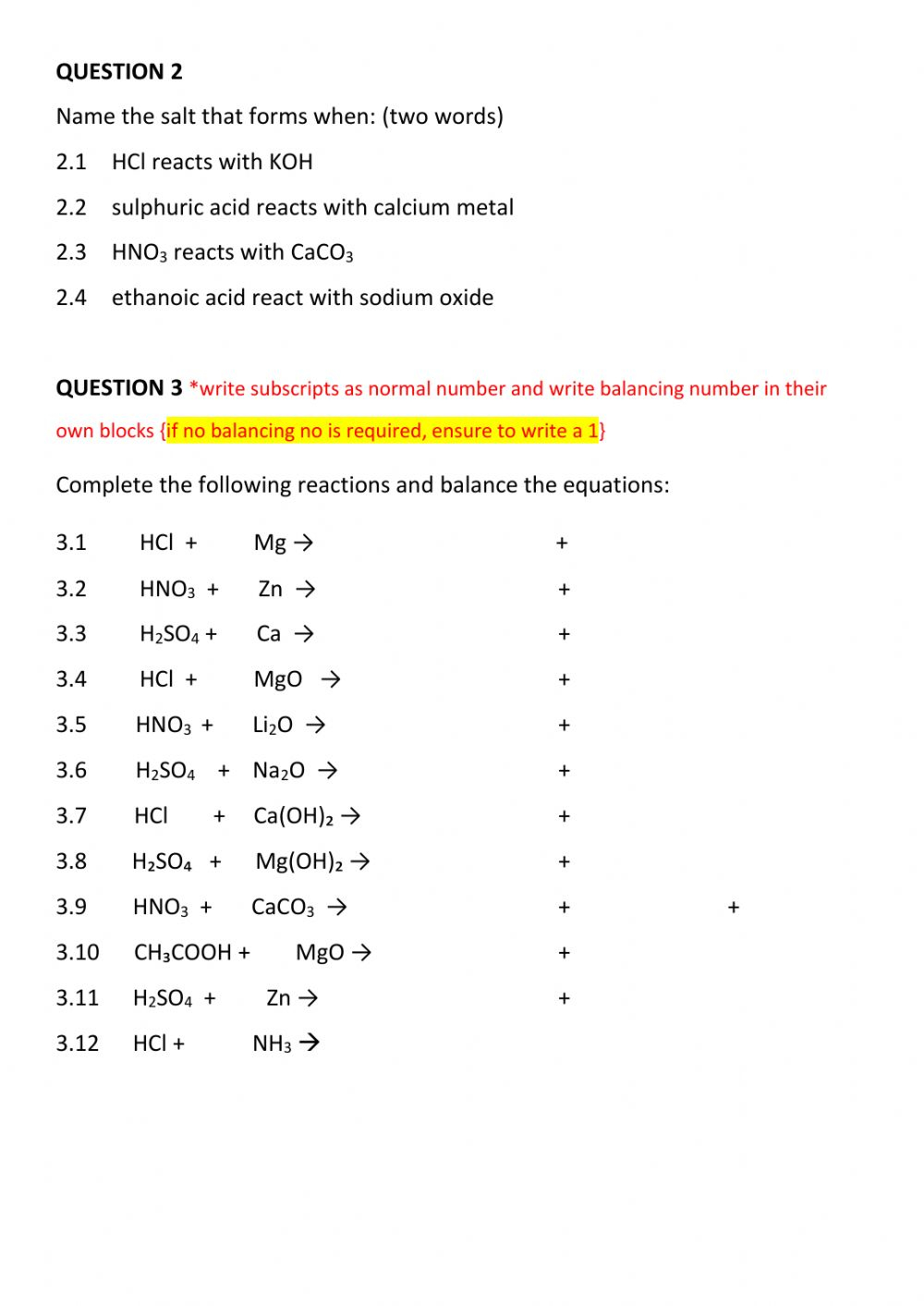 Acids And Bases Worksheet 1 Worksheet