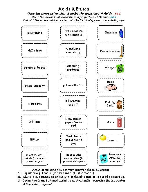 Acids Bases Ph Worksheet Answer Key Kidsworksheetfun