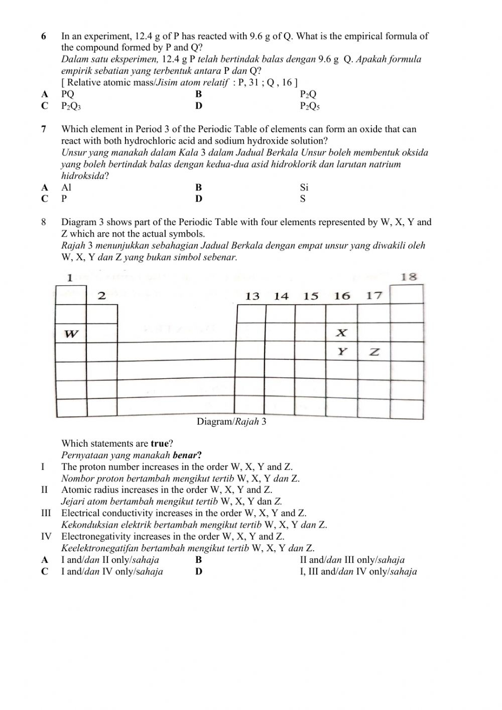 Assessment 1 2020 Form 4 Kssm Worksheet