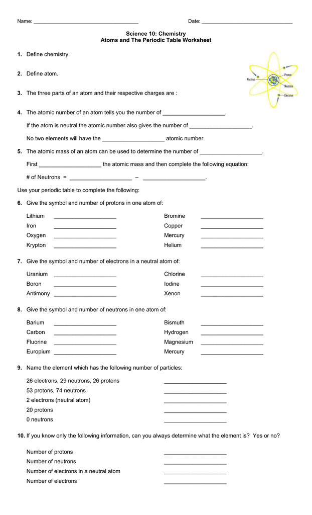 Atomic Structure Worksheet Answer Key 9Th Grade My PDF Collection 2021