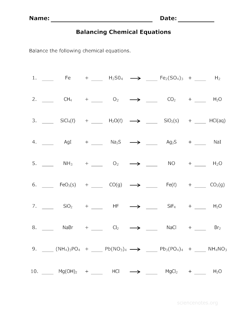 Balancing Act Worksheet Answer Key Worksheet