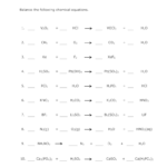 Balancing Chemical Equations Worksheet 1 Worksheet Today