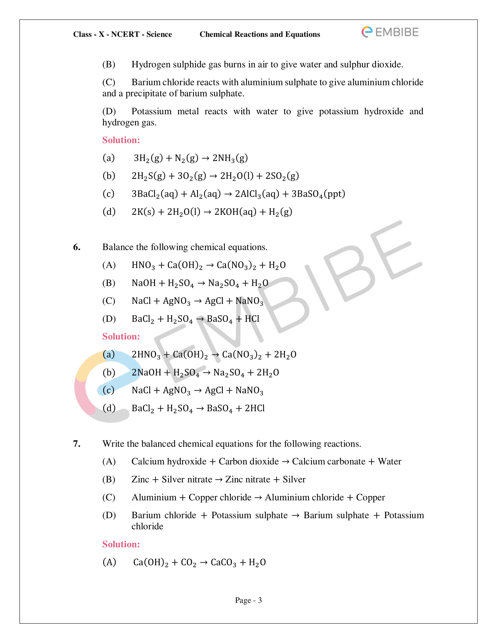 Balancing Chemical Equations Worksheet Nano3