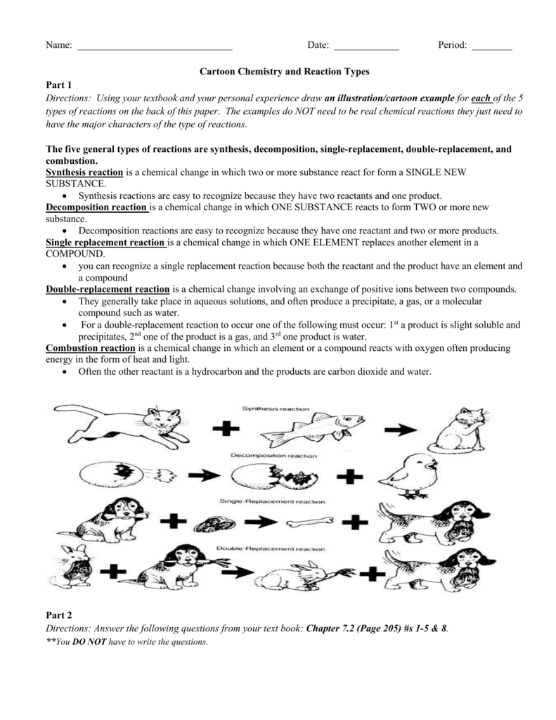 Bestseller Worksheet 6 2 Chemical Reaction Types Answer Key