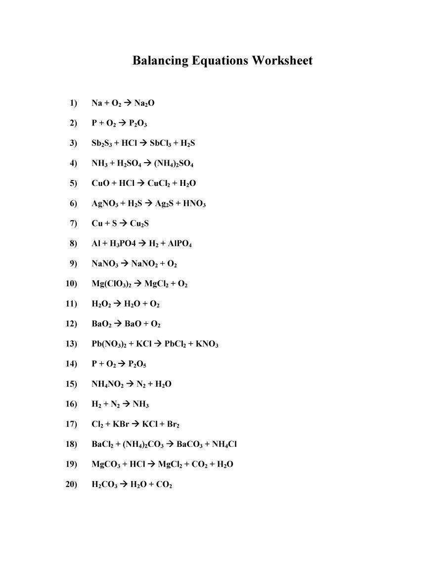  Chapter 11 Chemical Reactions Worksheet Free Download Qstion co