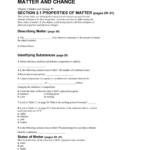 Chapter 2 Matter And Change Worksheet Answers Pearson