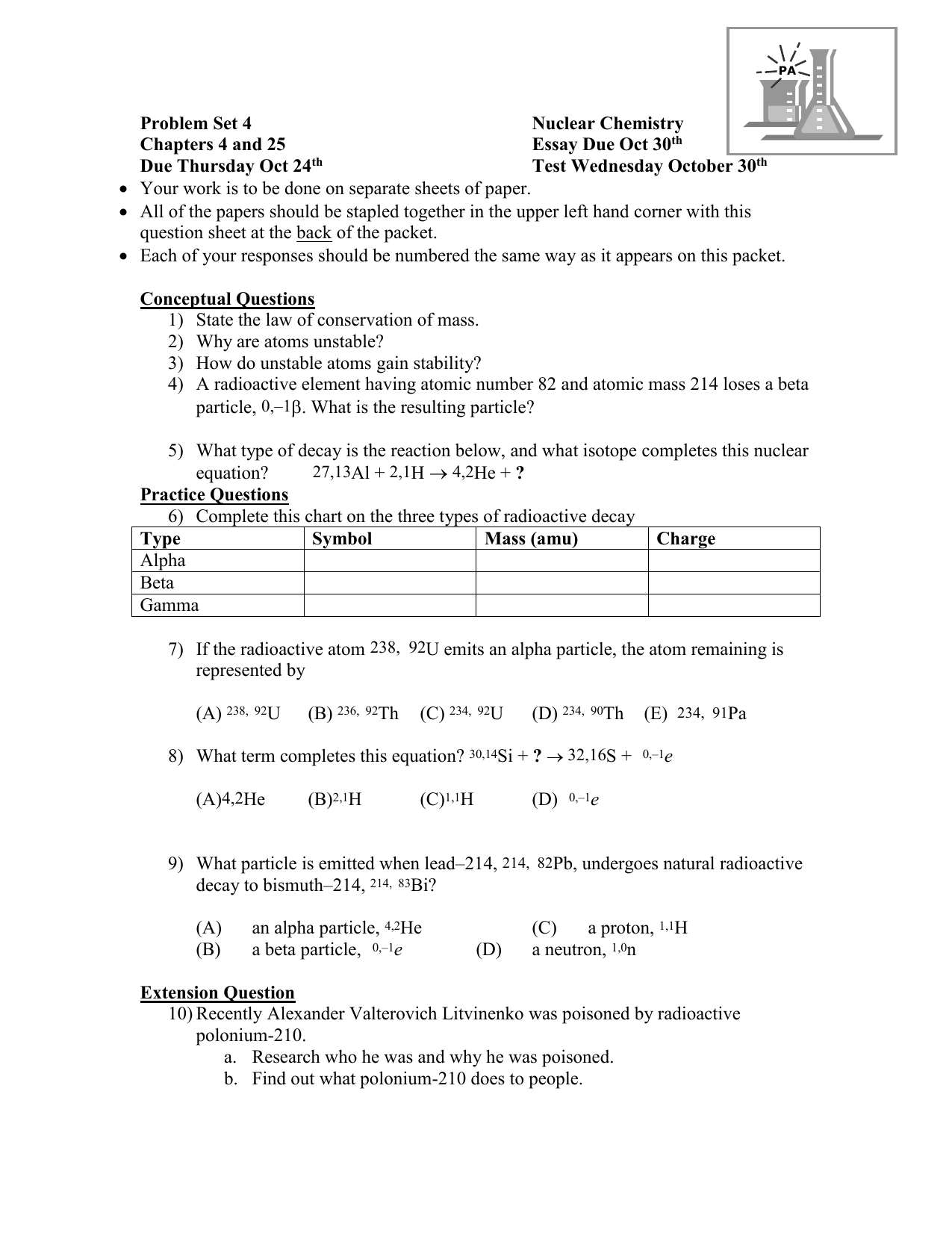 Chapter 25 Nuclear Chemistry Worksheet Answers Escolagersonalvesgui