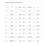 Chemical Equation Worksheet Answers