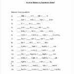 Chemical Equation Worksheet Key
