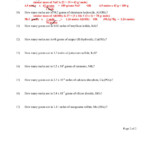 Chemistry Mole Calculation Worksheet Worksheet