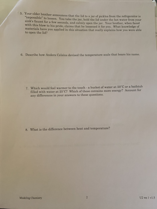 Chemistry Unit 5 Worksheet 1 Answers Promotiontablecovers