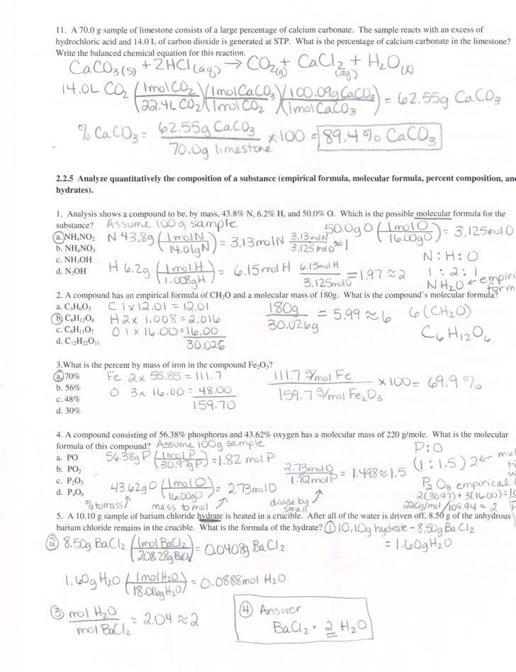 Chemistry Unit 7 Worksheet 2 Answers Db excel