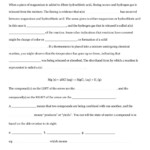 Chemistry Worksheet Introducing Equations