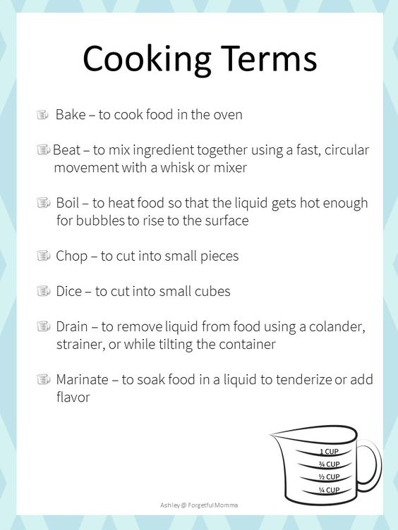 Cooking Terms Worksheet Answers Worksheet