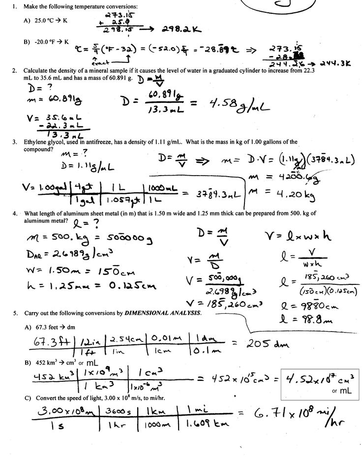 Density Worksheet With Answers Calculate Density Worksheet With 