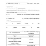 Describing Matter Worksheet 8th Grade