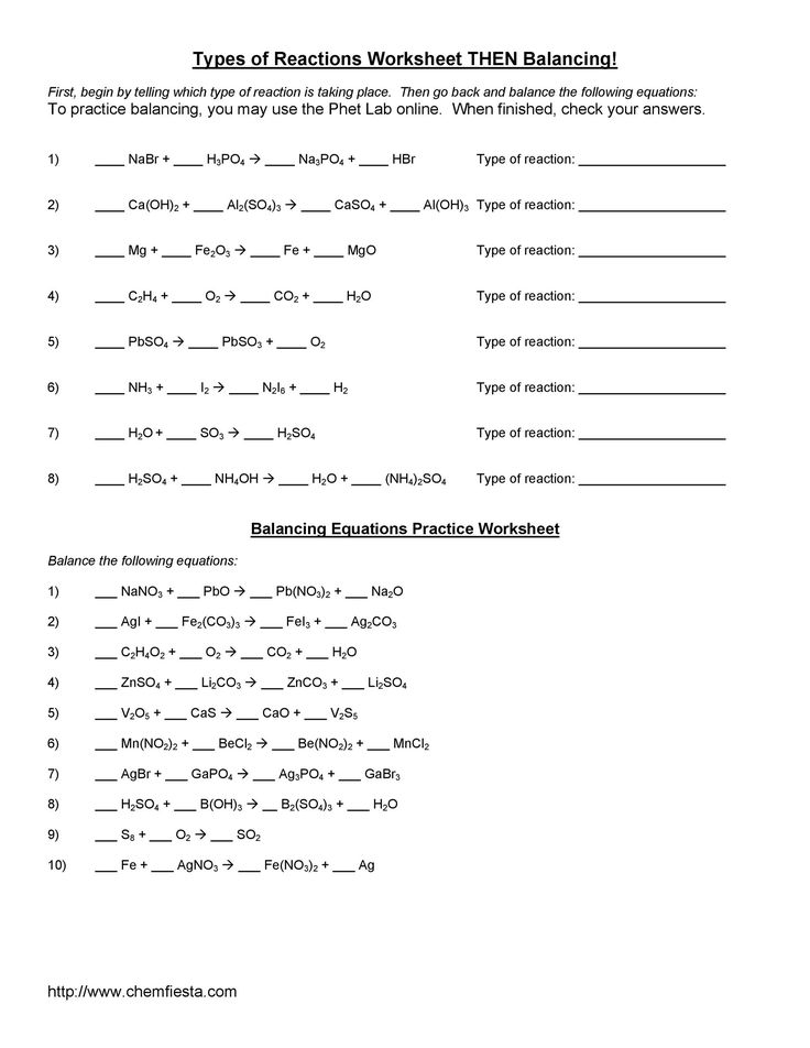 Download Balancing Equations 41 Chemistry Worksheets Balancing 
