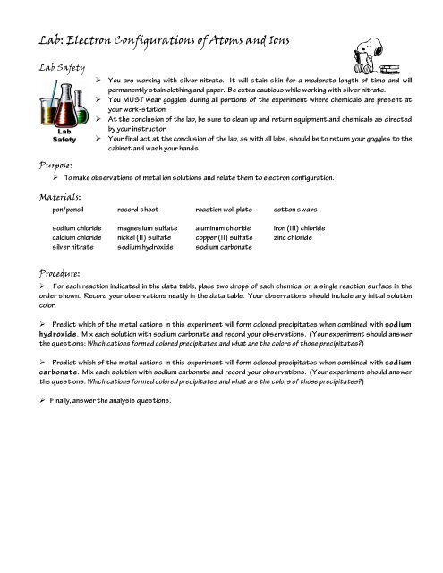 Electron Configuration Elements Atoms And Ions Worksheet Answer Key