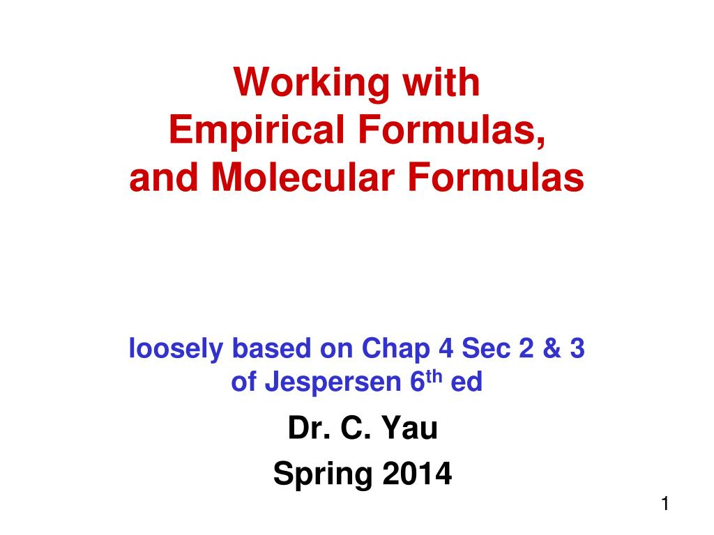 Empirical Formula Vs Molecular Formula